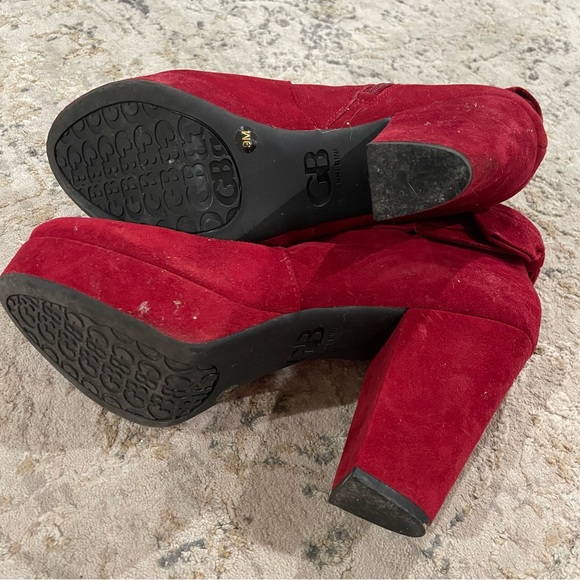 Gianni Bini Red Suede Booties - Picture 6 of 6